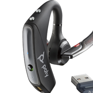 Poly Voyager 5200 UC Bluetooth Headset with USB-A Dongle – Noise-Canceling Mic, Charging Case