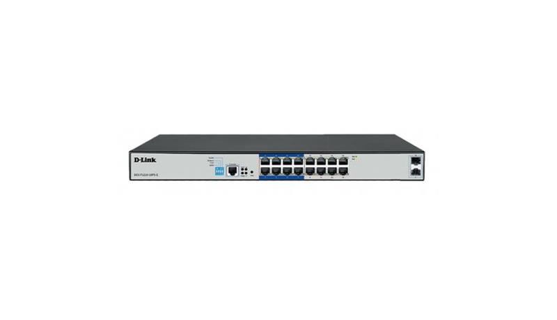 D-Link DGS-F1210-18PS 16-Port Gigabit Long Range PoE+ Smart Switch with 2 SFP