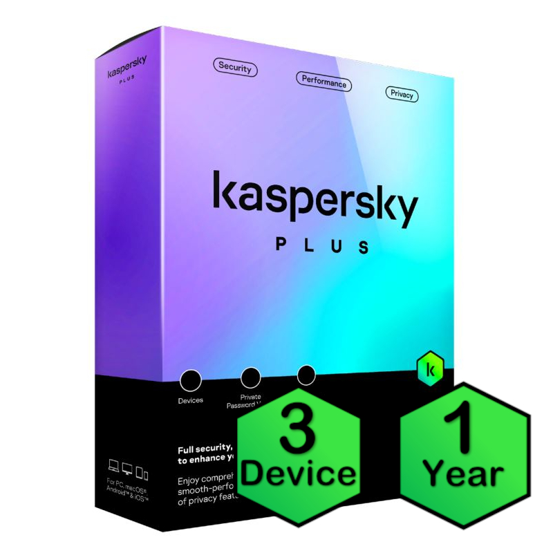 Kaspersky Plus 3 Devices - 1 Year
