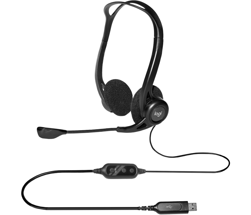 Logitech 960 USB Headset – Noise-Cancelling Mic, Lightweight Design, USB Plug-and-Play