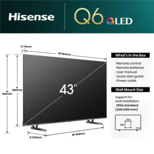 Hisense 43-Inch Q6QKEN QLED 4K Smart TV