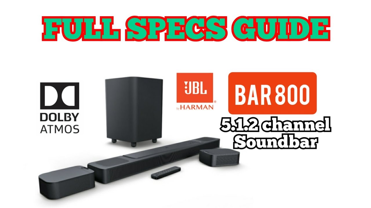 JBL Bar 800 5.1.2 Channel Dolby Atmos Soundbar with Wireless Subwoofer