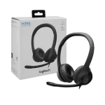Logitech H390 USB Headset – Wired Stereo Headset with Noise-Cancelling Microphone