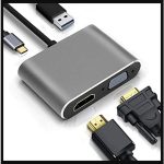 UGREEN CM162 4-in-1 USB-C to HDMI VGA USB 3.0 Adapter with 100W PD – Space Gray (50505) - Image 2