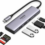 UGREEN CM511 6-in-1 USB-C Docking Station – 3x USB 3.0, SD/TF Card Reader, 100W PD Power Converter