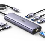 UGREEN CM512 6-in-1 USB-C Docking Station – 3x USB 3.0, HDMI, RJ45 Ethernet, 100W PD Power Converter