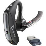 Poly Voyager 5200 UC Bluetooth Headset with USB-A Dongle – Noise-Canceling Mic, Charging Case